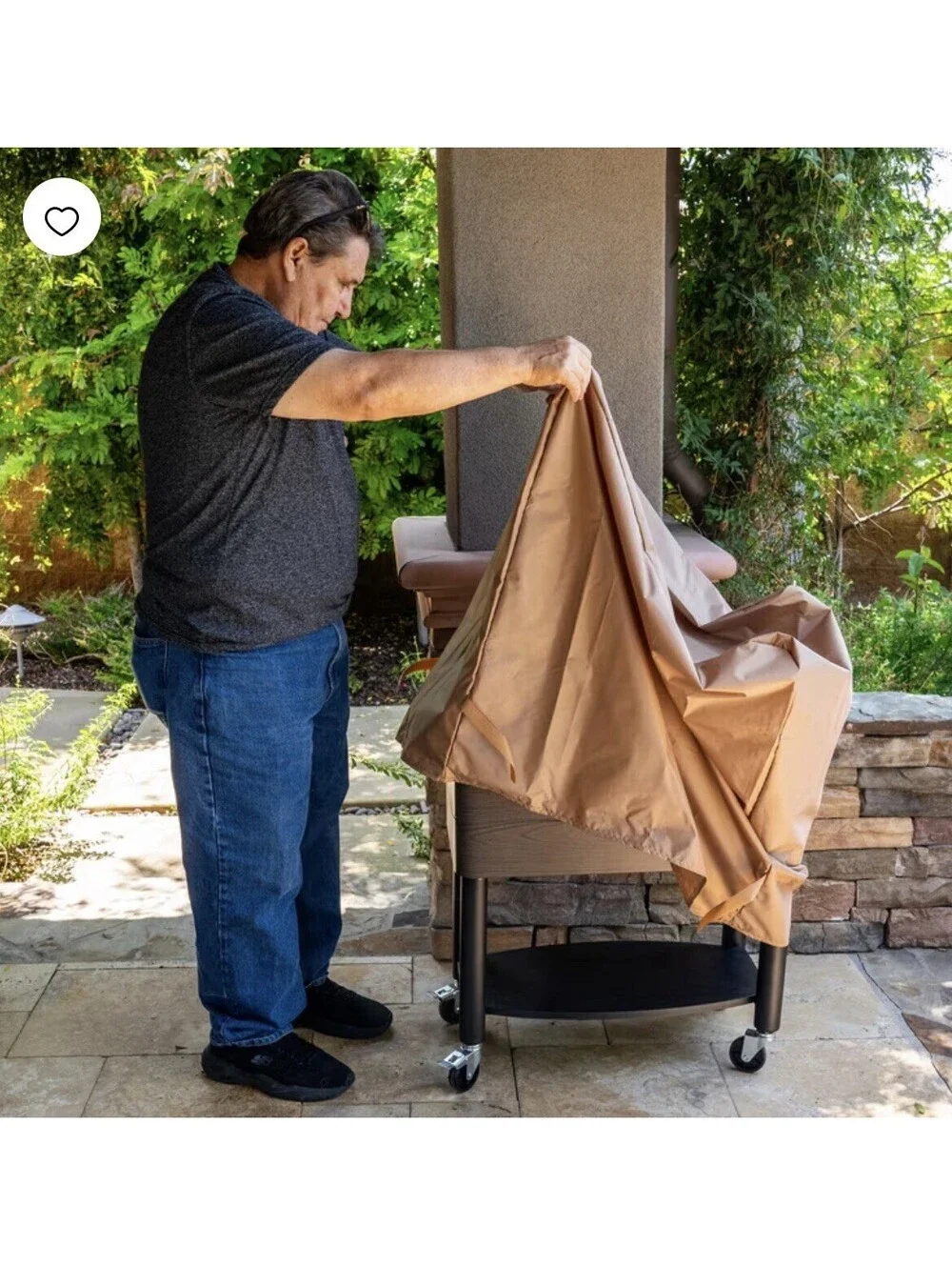 Permasteel 60 Qt Patio Cooler Cart Cover Waterproof UV Resistant Tan Outdoor